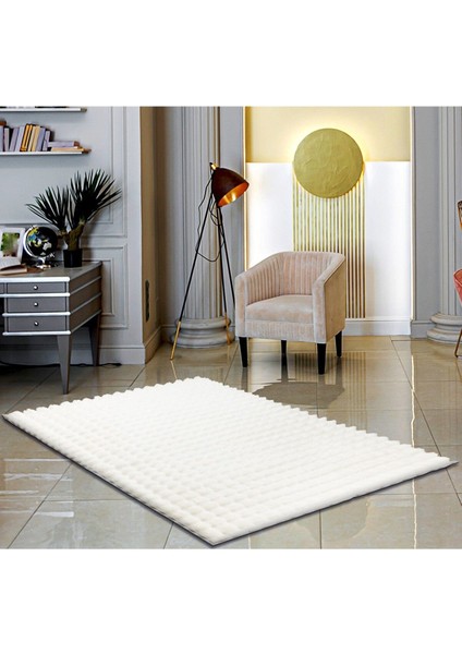 Rex Tavşanı Bubble Post Halı Beyaz (100 x 150 Cm)