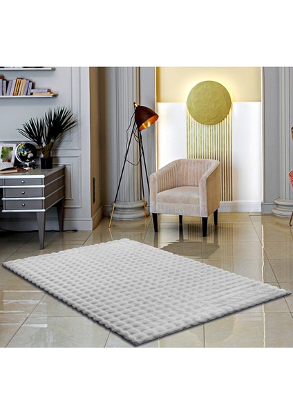 Rex Tavşanı Bubble Post Halı Gri (80 x 180 Cm)
