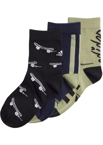 Haki Unisex Çocuk Paketli Çorap Iw1127-Y Bl 3Pp