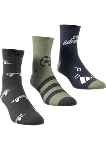 Haki Unisex Çocuk Paketli Çorap Iw1127-Y Bl 3Pp fiyatları