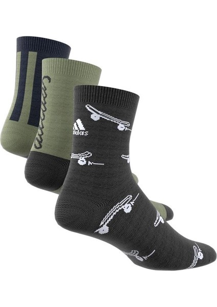 Haki Unisex Çocuk Paketli Çorap Iw1127-Y Bl 3Pp fırsatları