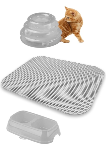 Kedi tuvaleti kedi başlangıç seti - Beyaz Gri LKT2 fırsatları