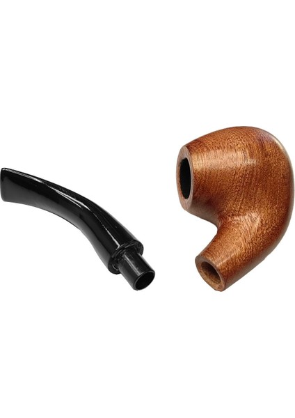 9 Mm. Kahverengi Sandalwood Eğimli Sap Ahşap Pipo RD36