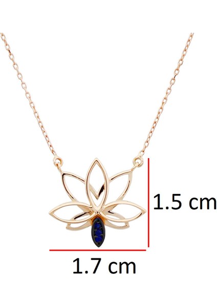 Safir Lotus Çiçeği Kolye