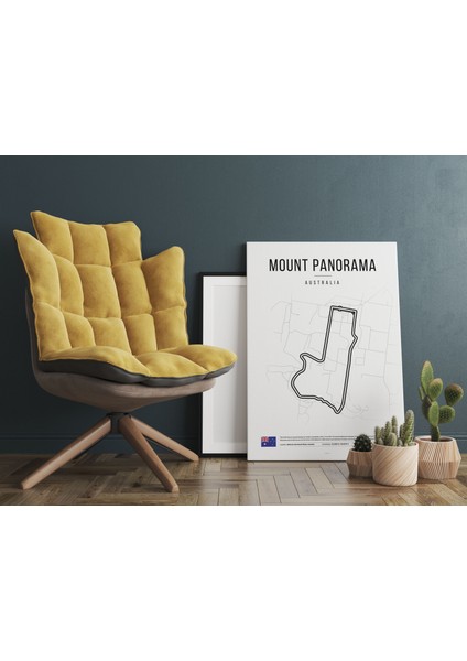 Avustralya Mount Panorama Formula 1 Pisti Kanvas Tablo Minimalist Duvar Tablosu