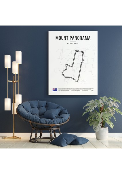 Avustralya Mount Panorama Formula 1 Pisti Kanvas Tablo Minimalist Duvar Tablosu
