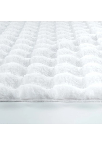 Ekstra Yumuşak Dokulu Beyaz Bubble Tavşan Tüyü Darcio Dikdörtgen Post Peluş Halı indirimleri