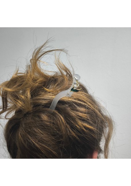 Zarafeti Tamamlayan Geleneksel Çin Tarzı Çiçekli Beyaz Renkli Şık Saç Iğneleri / Tokaları - Her Anınıza Şıklık Katın!