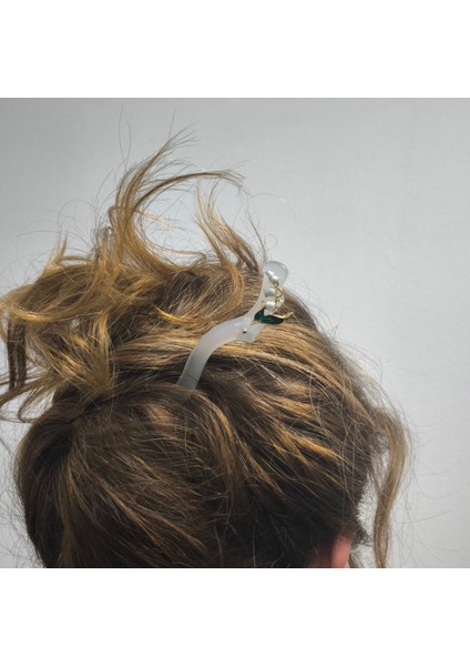 Zarafeti Tamamlayan Geleneksel Çin Tarzı Çiçekli Beyaz Renkli Şık Saç Iğneleri / Tokaları - Her Anınıza Şıklık Katın!