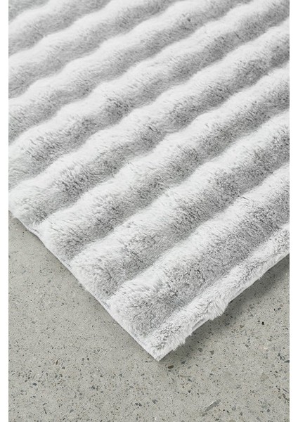 Ekstra Yumuşak Dokulu Gri Bubble Tavşan Tüyü Darcio Dikdörtgen Post Peluş Halı modelleri