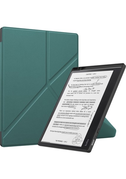 Kobo Elipsa 2E Yeşil Için Deri Akıllı Tablet Kılıfı (Yurt Dışından)