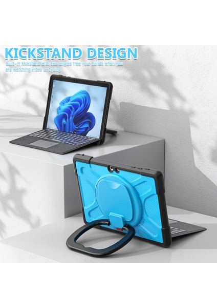 Microsoft Surface Go 1/2/3 Mavi Için Tpu + Pc Kılıfı (Yurt Dışından)