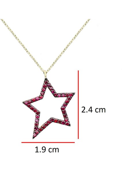 0.55 Karat Yakut Yıldız Kolye