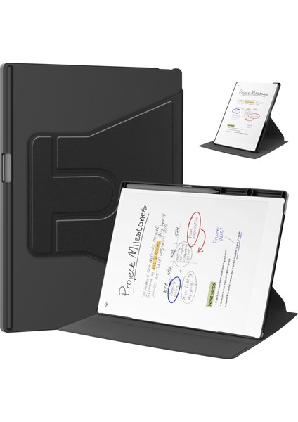 Remarkable Paper Pro Siyah Için Döndürülebilir Tablet Kılıfı (Yurt Dışından)