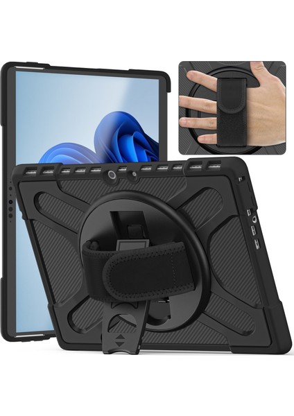 Microsoft Surface Pro 8 Siyah Için Silikon + Pc Tablet Kılıfı (Yurt Dışından)
