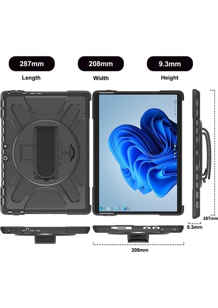 Microsoft Surface Pro 8 Siyah Için Silikon + Pc Tablet Kılıfı (Yurt Dışından)
