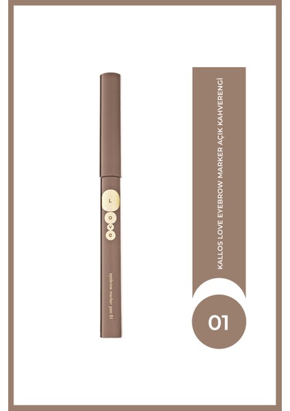 Kallos Love Eyebrow Marker - Açık Kahverengi Kaş Kalemi