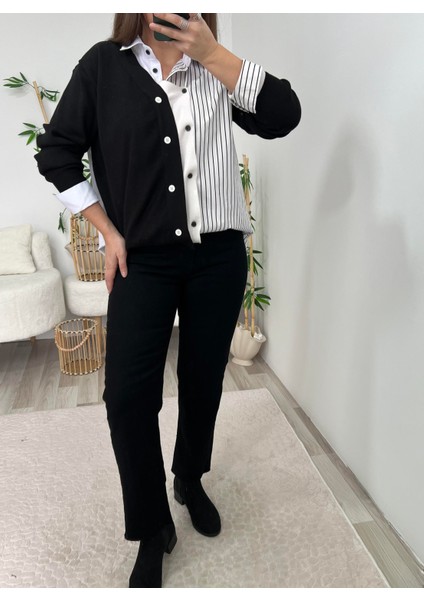 Siyah Kesik Paça Zr Boy Fit Jean Pantolon fırsatları