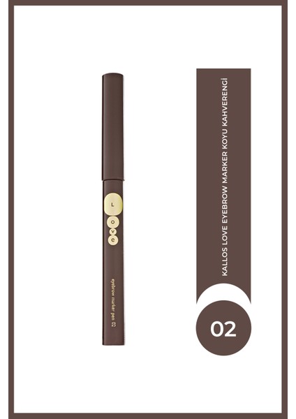 Kallos Love Eyebrow Marker - Koyu Kahverengi Kaş Kalemi