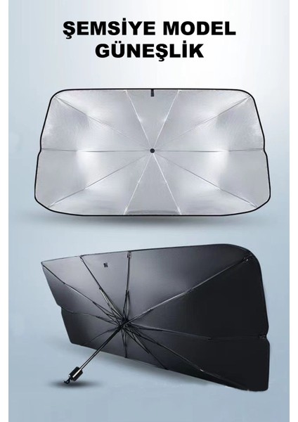 Yeni Model Araba Güneş Gölge Koruyucu Şemsiye Oto Ön Cam Güneşlik Dikiz Ayna Bölmeli 125*65CM modelleri