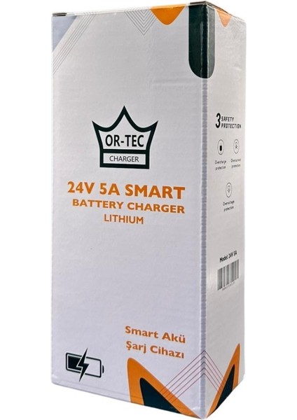 Ortec 24V 5A Li-On Dc Konnektörlü Tekerlekli Sandalye Lityum Akıllı Şarj Cihazı