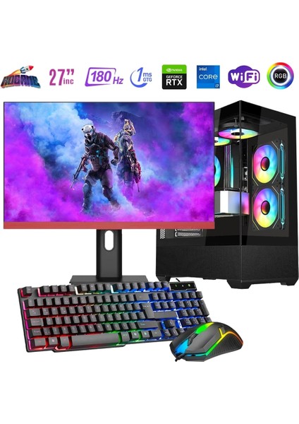 I7 14700F 16GB Ddr4 512GB M2 12GB RTX4070 27" 180Hz Mon. Oyun Bilgisayarı
