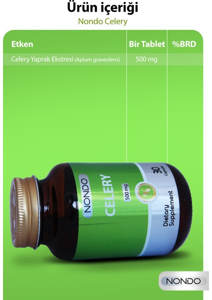 Celery Kereviz Ekstresi 500 Mg 30 Kapsül