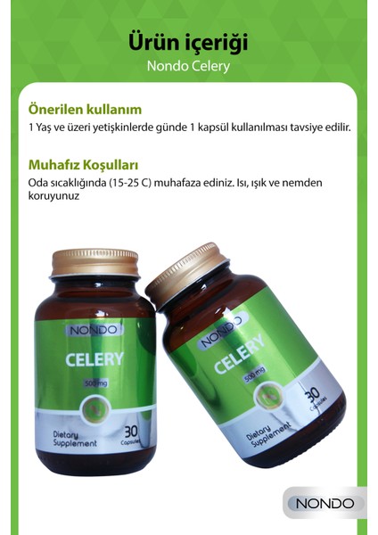 Celery Kereviz Ekstresi 500 Mg 30 Kapsül