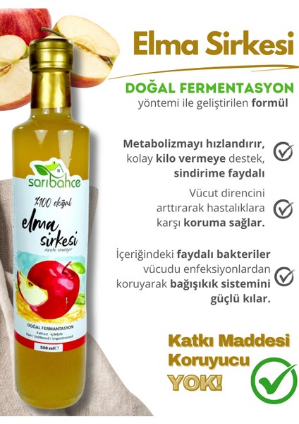 Elma Sirkesi 500 ml - Organik Doğal Fermente