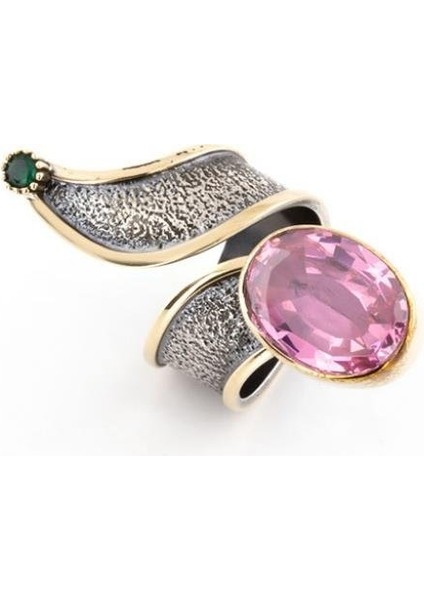 Pembe Kuvars Taşlı Otantik Gümüş Yüzük fırsatları