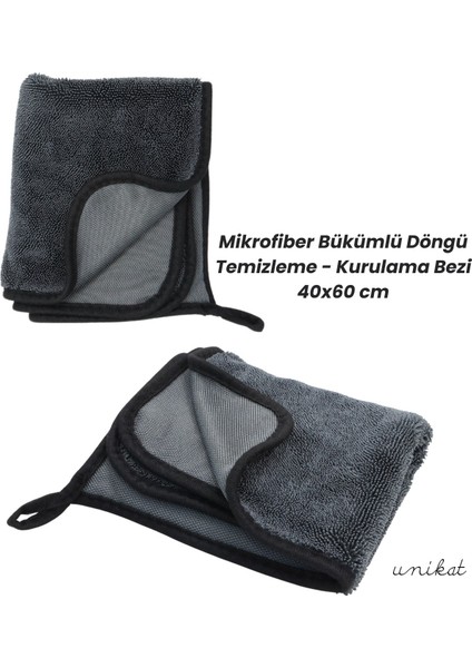 Mikrofiber Burgu Loop Temizlik Bezi – 40X60 cm Yumuşak Kumaş Kaput Kurulama Havlusu 1 Adet