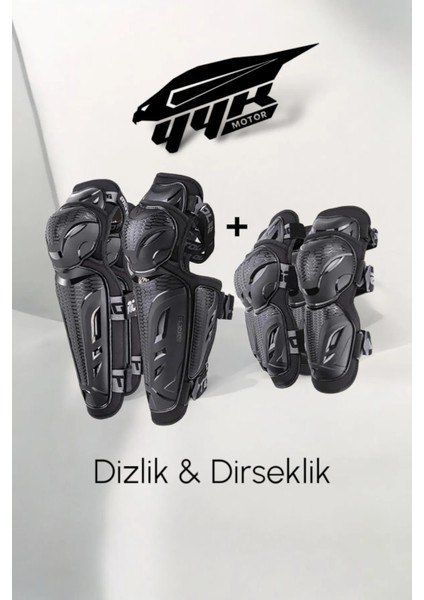 Motosiklet,scooter ve Bisiklet Dizlik+Dirseklik Profesyonel Korumalı Takım
