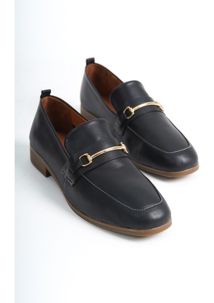 Tina Model Deri Tokalı Kadın Günlük Loafer Babet