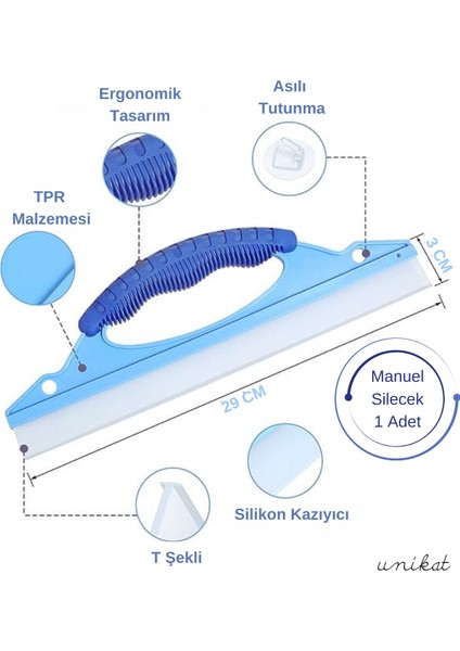 Hızlı ve Etkili Manuel Araba Cam ve Araba Yüzey Sileceği Çekpas 1 Adet Yumuşak Yüksek Kaliteli Silikon