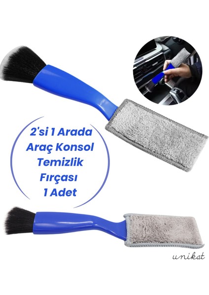 2'si 1 Arada Araç Iç Silgi - Havalandırma ve Konsol Temizlik Fırçası 1 Adet