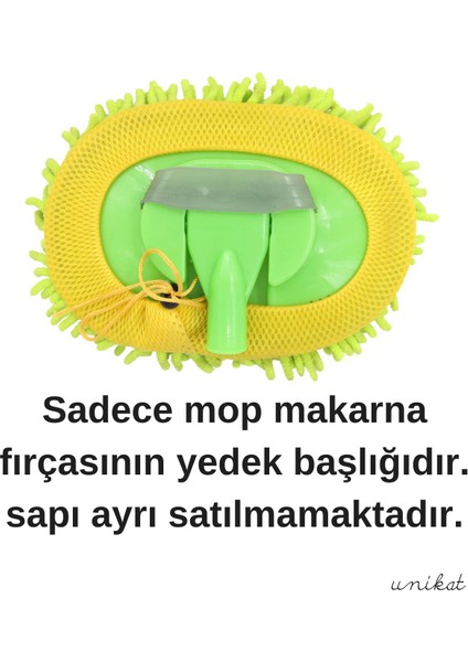 Teleskopik Mikrofiber Araç Yıkama Fırçası Yedek Mop Başlığı Sarı 1 Adet