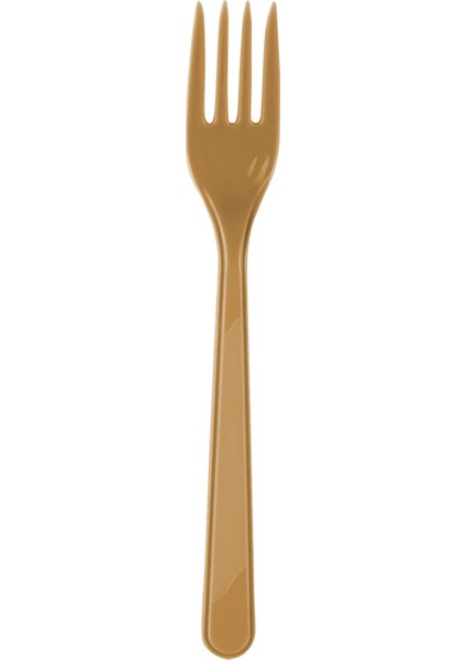Plastik Gold Altın Renkli Lü x Parti Doğum Günü Çatal - 18 cm . - 25 Adetlik Paket