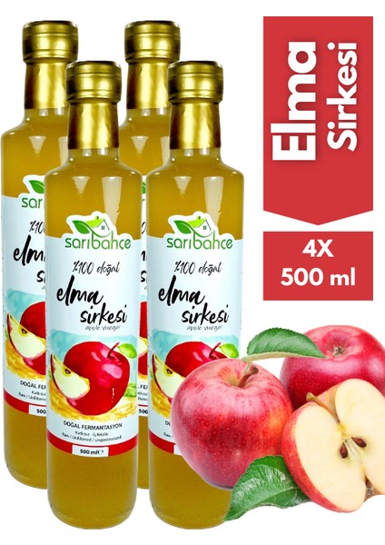 Elma Sirkesi 500 ml 4'lü Paket - Organik Doğal Fermente