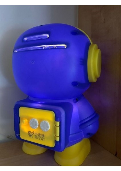 Işıklı Astronot Tasarımlı Kumbara 11 cm x 11 cm 17,6 cm lacivert fırsatları