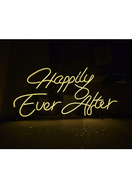 Cizgineon Happily Ever After Işıklı Neon LED Duvar Dekarasyon GÜN IŞIĞI 40*55 CM