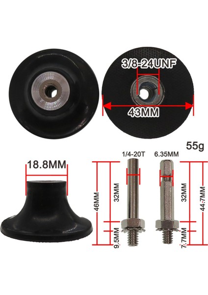 1/4 Inç Şaftlı 2 Inç Disk Ped Tutucu Yuvarlak Altıgen (Yurt Dışından)