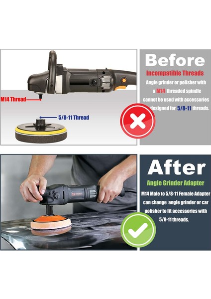 2 Adet M14 Ila 5/8 Inç-11 Adaptör Açı Taşlama Makinesi Diş Dönüştürücü (Yurt Dışından) indirimleri