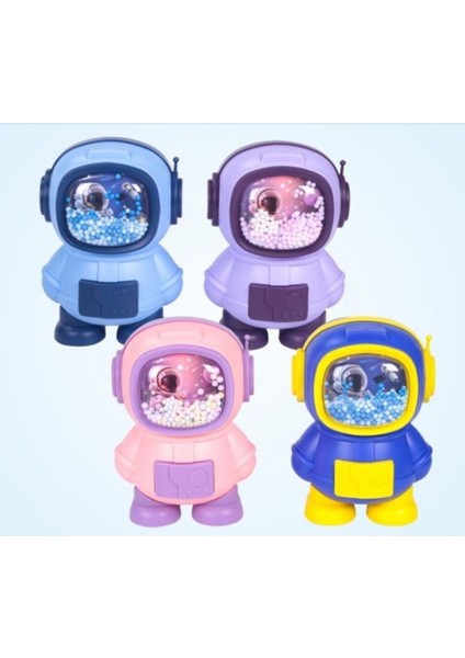 Işıklı Astronot Tasarımlı Kumbara 11 cm x 11 cm 17,6 cm mavi Renk fırsatları