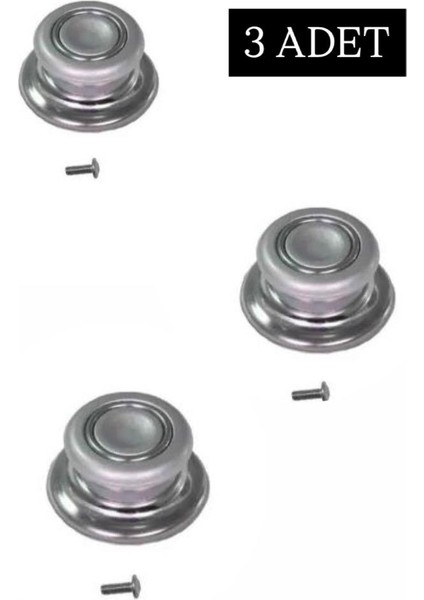 3 Adet Gri Tüm Tencere Tava Kapaklarına Uygun Bagalit Tepe Cam Tencere Kapağı Kulpu