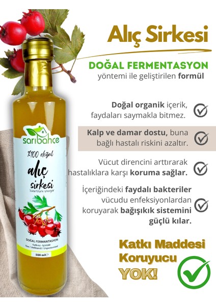 Alıç Sirkesi 500 ml 2'li Paket - Organik Doğal Fermente