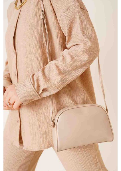 Urban Uzun Çapraz Askılı Bej Omuz Çantası