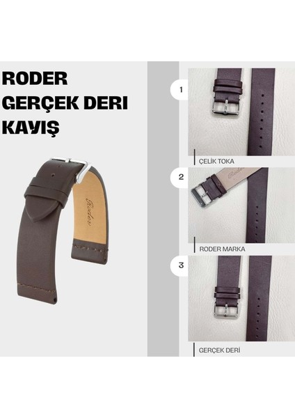 R4142S Roder Deri Kayış - Kahverengi - 22MM fiyatları