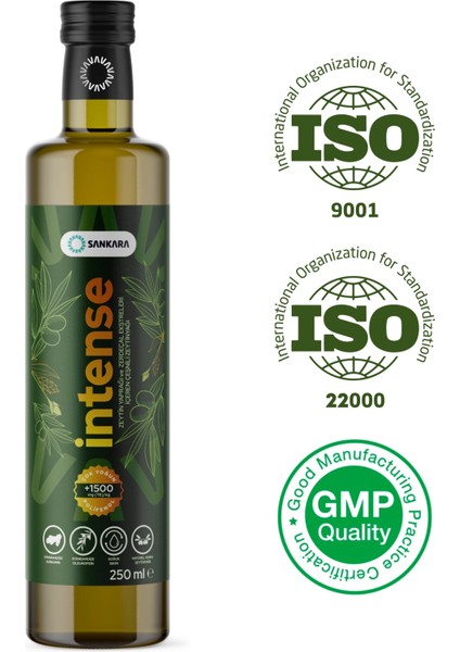 Intense +1500 Polifenol Zerdeçal ve Zeytinyaprağı Ekstraktı Içeren Zeytinyağı 250 ml