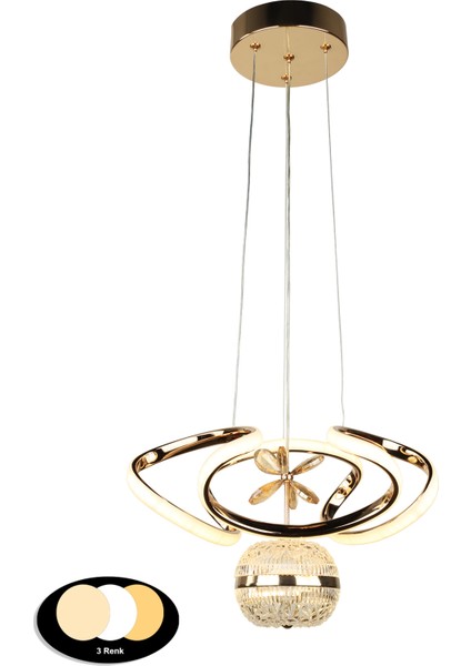 Dron 35.lik Ledli Avize Gold Kaplama