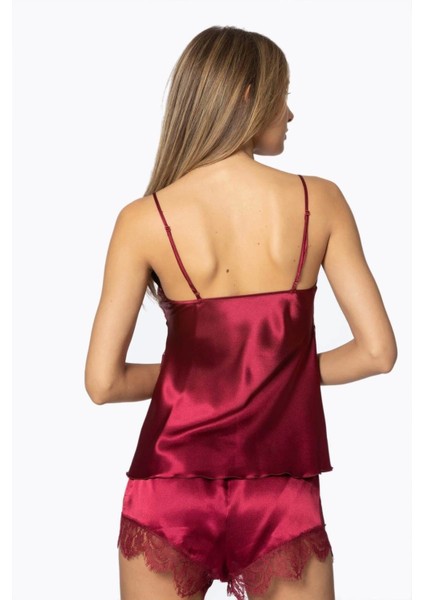 2490 Bayan Sabahlıklı Saten Şort Takım modelleri